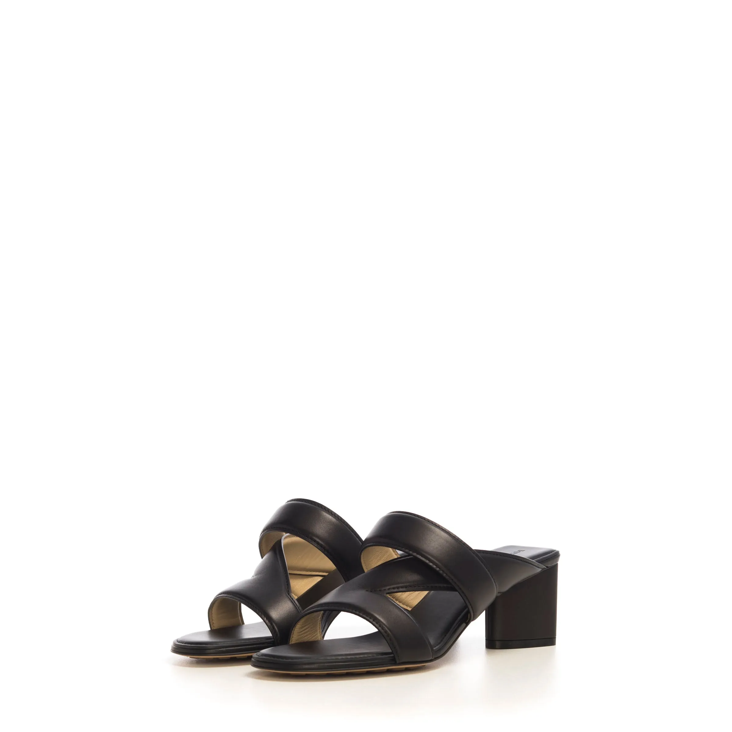 The Band Sandals In Black Calf leather