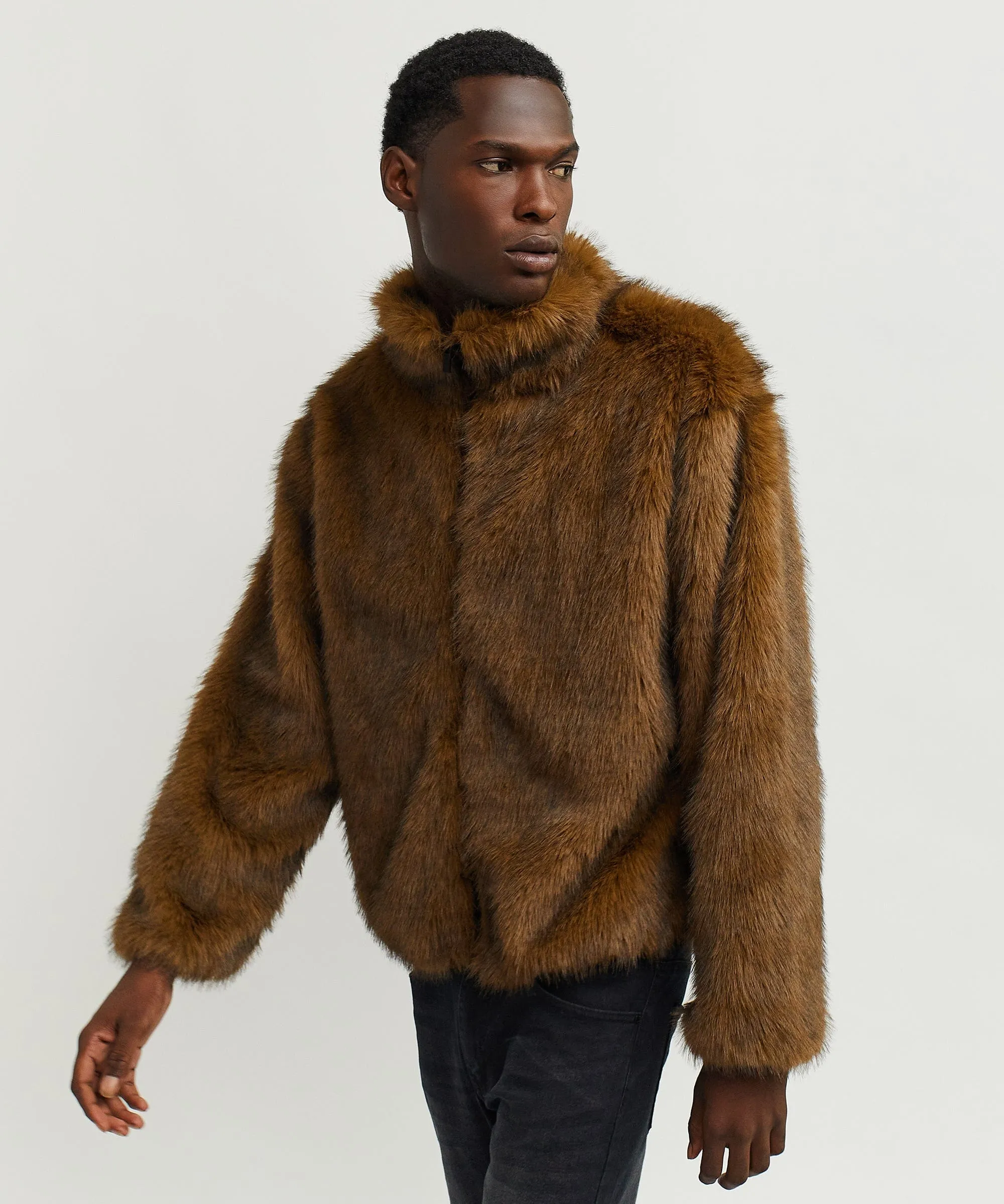 Uptown Faux Fur Jacket - Brown