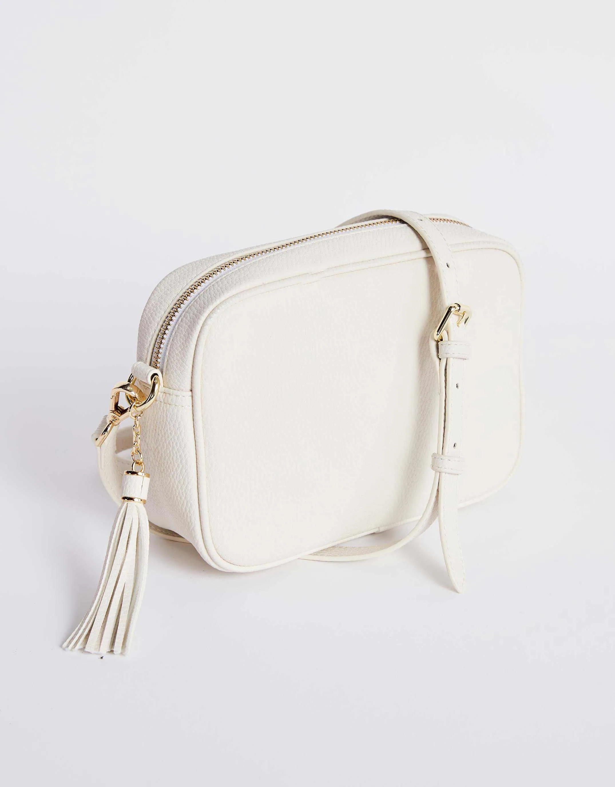 Zoe Crossbody Bag - Ecru & Beige/Black Stripe