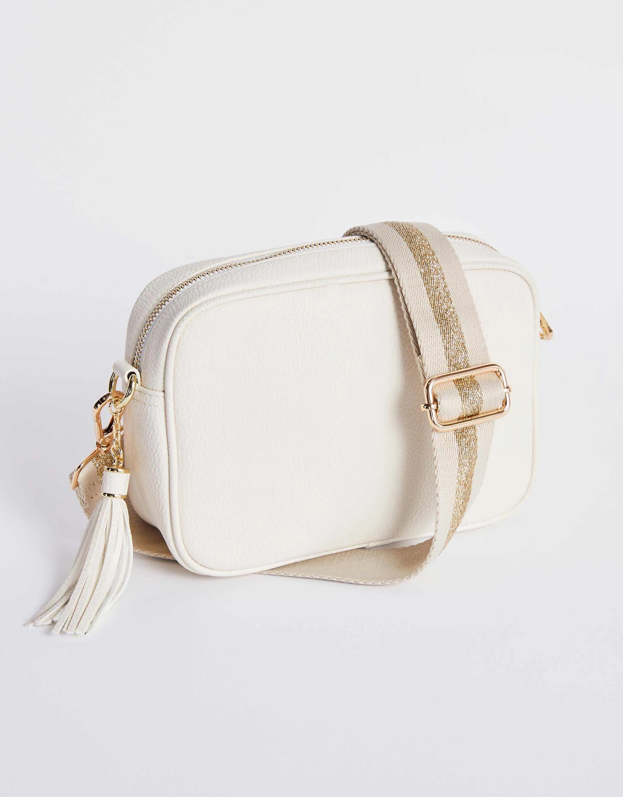 Zoe Crossbody Bag - Ecru/Natural/Gold