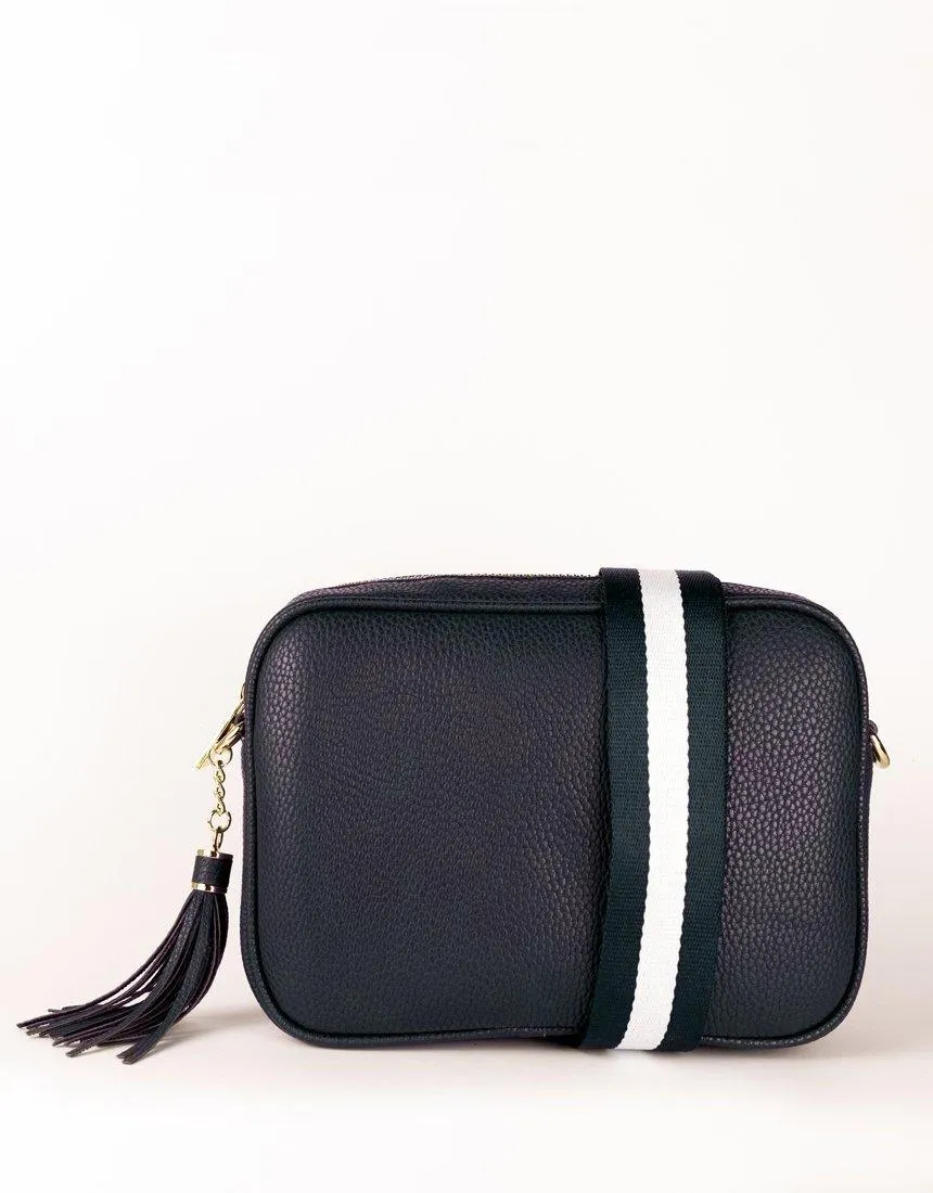 Zoe Crossbody Bag - Navy & Navy/White Stripe