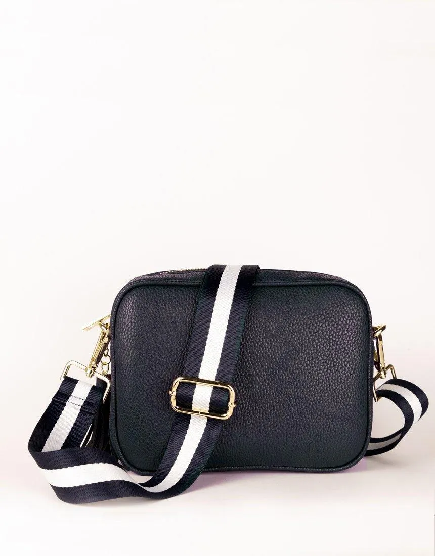 Zoe Crossbody Bag - Navy & Navy/White Stripe