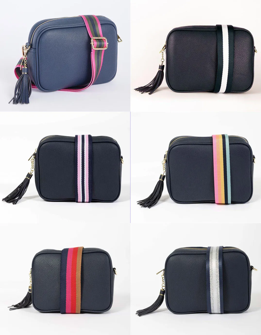 Zoe Crossbody Bag - Navy/Lolly Stripe